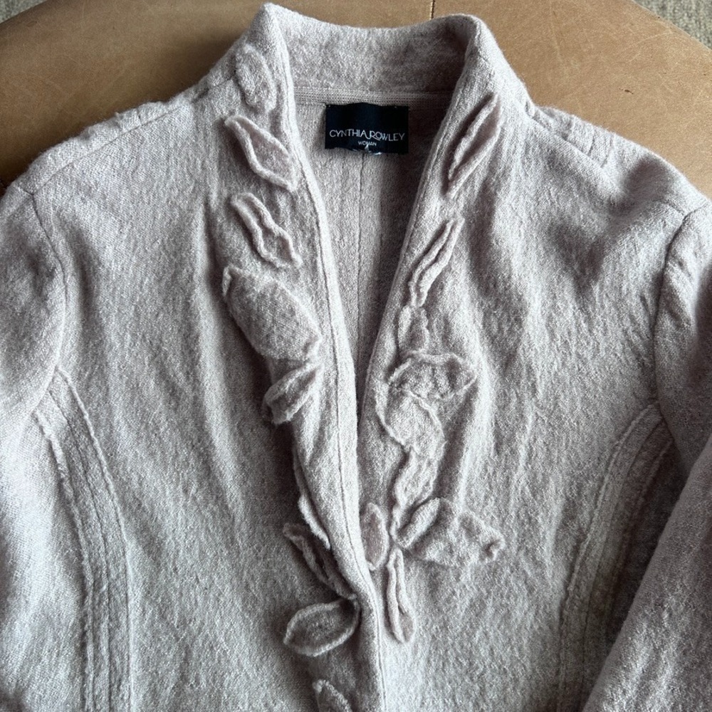 Cynthia Rowley Wool Oversized Cardigan Sweater Womens M L Lagenlook Art to Wear - Picture 3 of 13